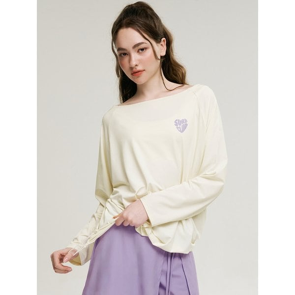 코튼캔디 스트링 상의 오버핏 여성 롱슬리브 코코넛밀크