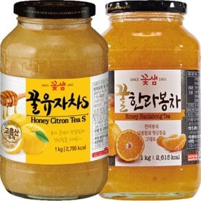 꽃샘 꿀유자차S 1kg + 꿀한라봉차 1kg