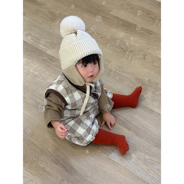 허그 체크 베스트 셋업 (2color)