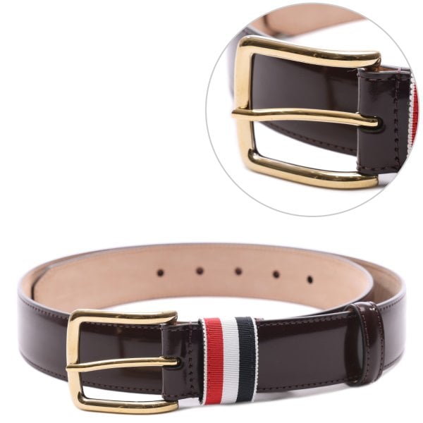 [부산점] 25FW 남성 페블 그레인 스트라이프 루프 벨트 (MCX039A L0045 205 25F)