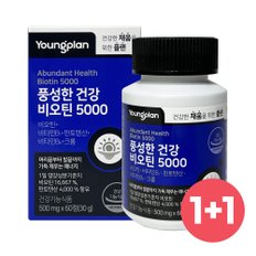 영플랜 풍성한건강 비오틴 5000 500mg x 60정 판토텐산