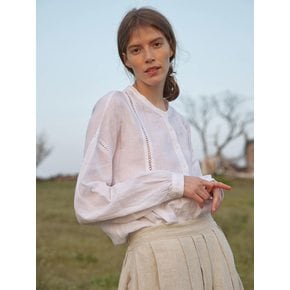 Emily Punched Raglan Linen Blouse