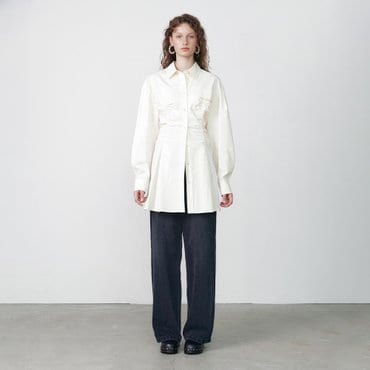 레이브 Shirring Shirts Onepiece in Ivory VW2AO470-03