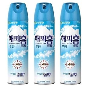 유한양행 해피홈 무향 에어로솔 500ml 3개 (W00B658)