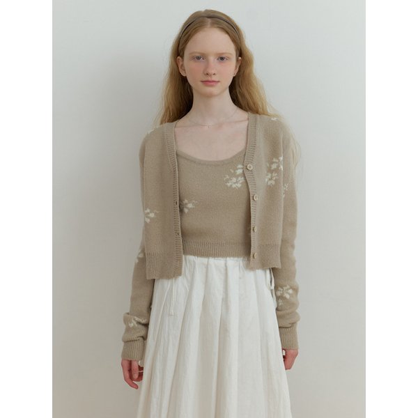 [리퍼브] Mae flower cardigan (beige)