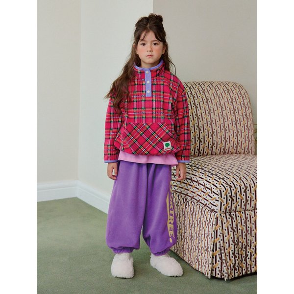 체크플리스아노락(핑크)