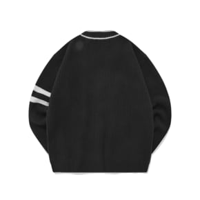 SP WOOL VARSITY CARDIGAN-BLACK