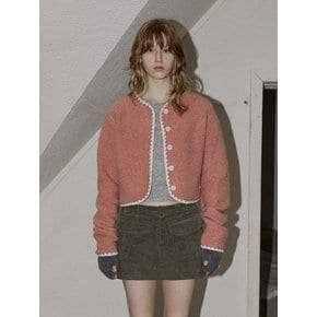 FLOOFY WOOL JACKET - PINK