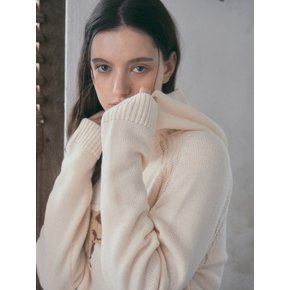 woolfie Balaclava Knit Hood_Ivory(OC25-KN18)