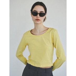 Every Day U-neck Semi Crop T-shirt_CTT314(Yellow)