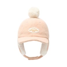 K234KHA130 플리스귀달이캡 PEACH BEIGE