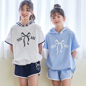 리본 반바지 팬츠 / 여아 주니어 의류 초등학생 옷