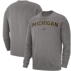 미국 칼리지 후드 맨투맨 집업 Michigan Wolverines Nike Club Fleece Sweatshirt - Heat