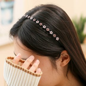 [엔젤슈슈] 큐빅 꽃 얇은 헤어밴드 플라워 패션머리띠