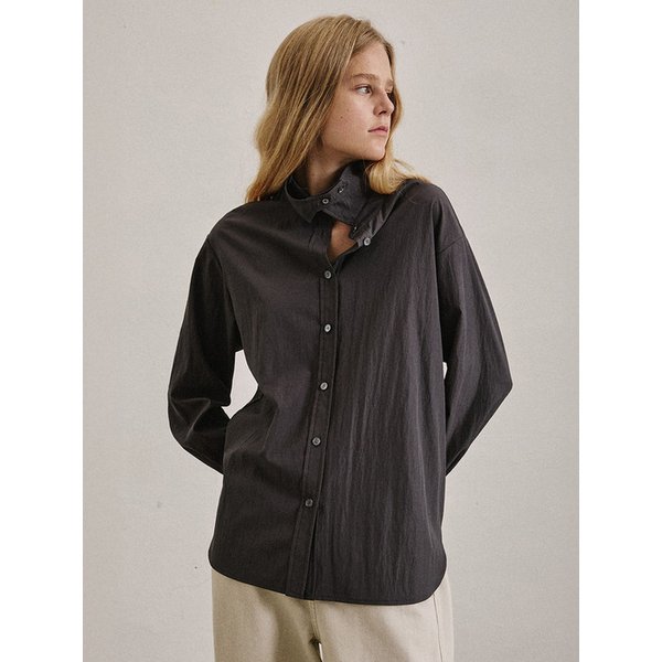 버튼 업 비조 셔츠_CHARCOAL