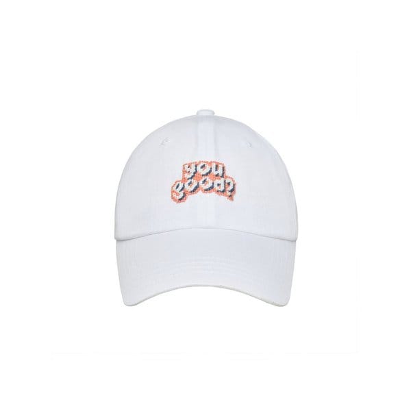 YOU GOOD? NEEDLEPOINT HAT - WHITE