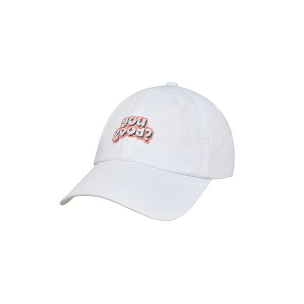 YOU GOOD? NEEDLEPOINT HAT - WHITE