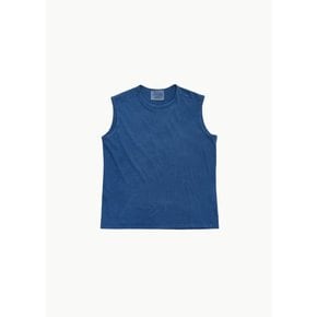 가브리엘라콜가먼츠 24PF NO.33 ORGANIC COTTON SLEEVELESS T-SHIRT IN BLUE