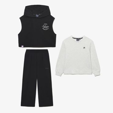 휠라키즈 [신상품] FW25 후드 조끼 레이어드 셋업 [FK253FS07G003_001]