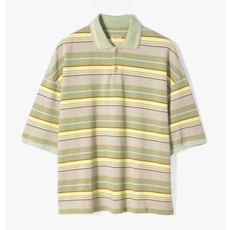 샌프란시스코마켓 캐피탈 폴로티 KAC1M50000 KAPITAL MULTI STRIPE PIQUET BOX POLO LIGHT KHAKI