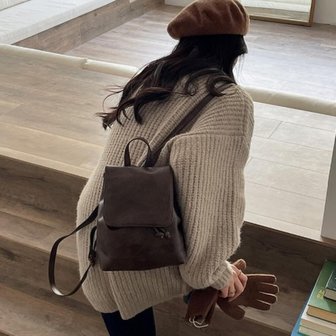  [옷자락] 여자 러블리 클래식 빈티지 인조가죽 미니 플랩 백팩