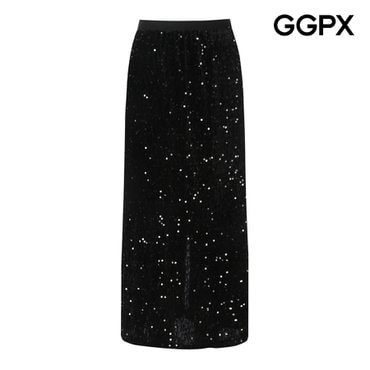 GGPX 스팽글 H라인 밴딩 스커트 (GP8SK001B)