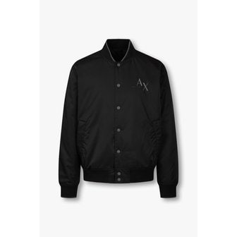 ARMANI EXCHANGE AX 남성 자수 AX 로고 봄버 자켓-블랙(A414110007)