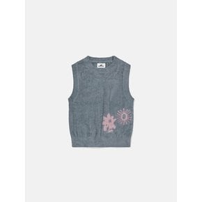 W Cali Shaggy Knit Vest Grey