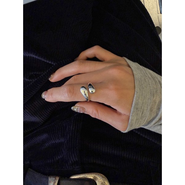 [925silver] Tear drop layer ring