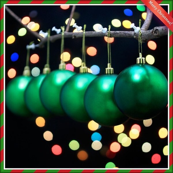 그린 무광볼 6p세트(8cm) 트리 장식볼