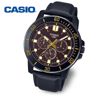 카시오 [정품] CASIO 카시오 MTP-VD300BL-5E 남성 야광 가죽 손목시계