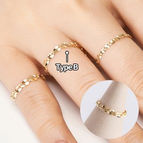 14K 보띠체 체인 금 반지 Type B