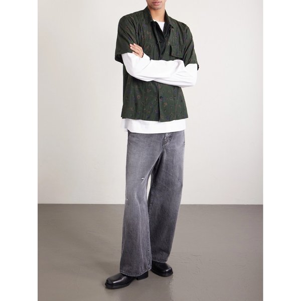 레이어드 플로럴 프린트 우븐 셔츠 46376663162959949