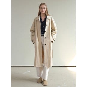 HIDDEN BUTTON TRENCH COAT / BEIGE