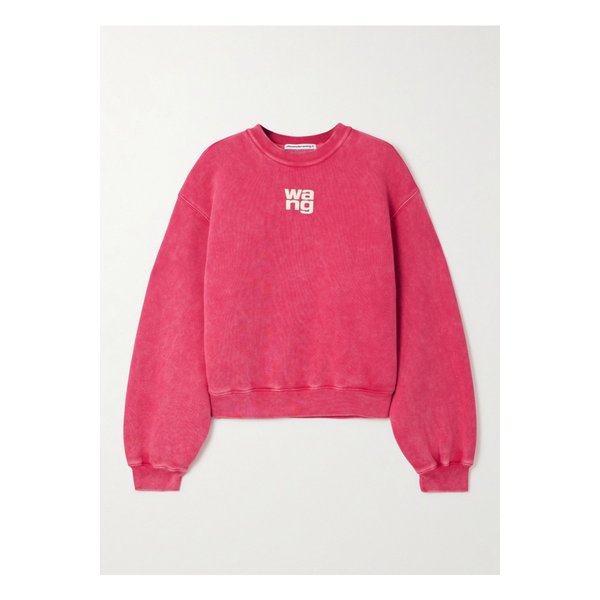 프린트 코튼 혼방 저지 스웨트셔츠 브라이트 핑크 1647597337466199