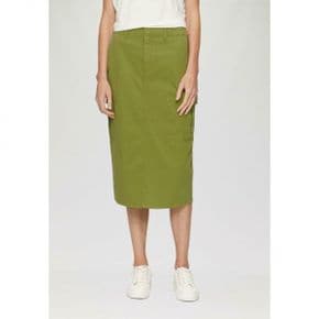 5230240 S.Oliver MIDI GEHSCHLITZ - Pencil skirt guacamole