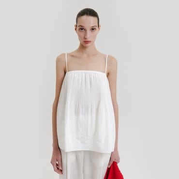 EENK Pleats Sleeveless Top - White