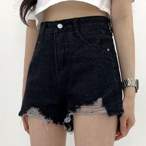 루카 데미지 컷팅 숏팬츠 여성용 데님 반바지_P324460280