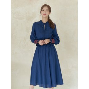 MELISSA SMOCKING DRESS NAVY