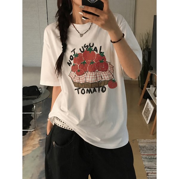 Tomato Basket Over-fit T-Shirts 4color