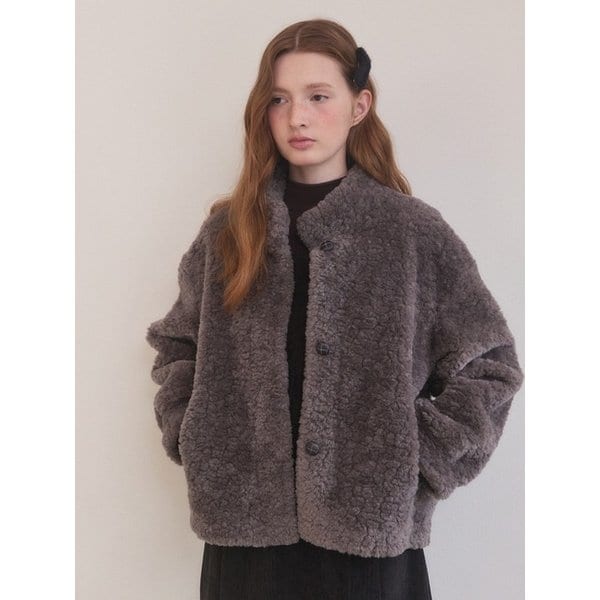 Duffle bouckle short coat - charcoal