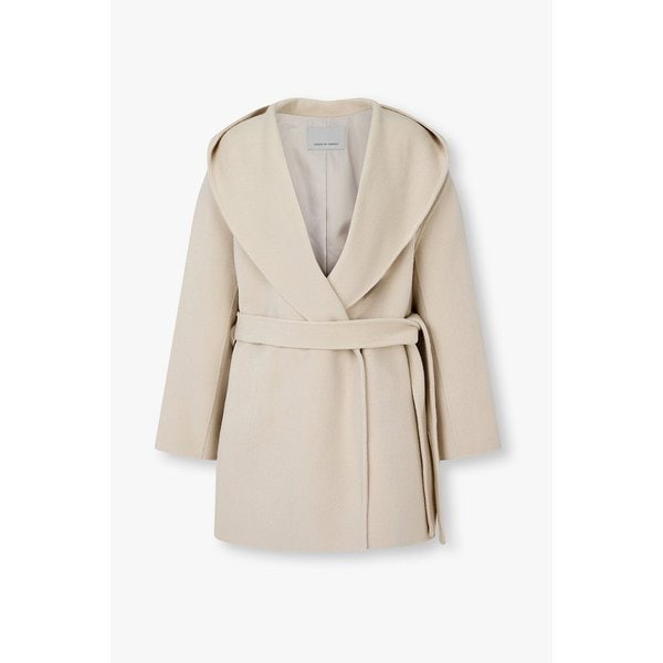 벨티드 숄 카라 후드 하프 코트 7155416006106