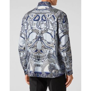 이스퀘어 5341977 PHILIPP PLEIN Silk Shirt Dandy Fit Paisley Foulard