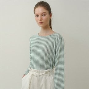 stripe linen long sleeve t-shirt (3colors)