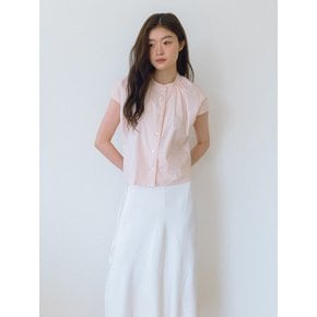 Lace Cap Sleeve Blouse - Pink