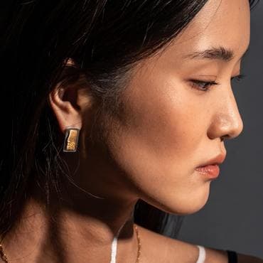 서림아트 [Klimt] Two tone Square Earring