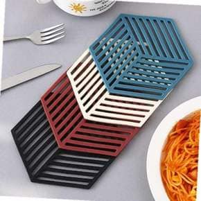 육각티코스터 컵받침대 접시받침 언더락 예쁜머그컵 티머그