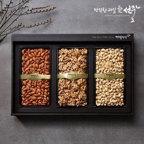 [명절 후 배송]견과 선물세트 1호[호두250g+볶음아몬드380g+캐슈넛350g]