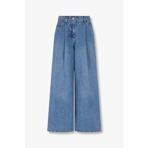 [지컷25S/S]원 턱 백 밴딩 와이드 데님 팬츠(7255255105)