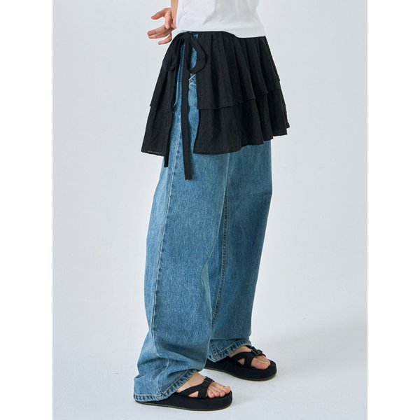 Layered frill skirt Black